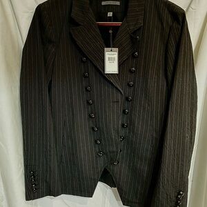 John Varvatos Black Pinstripe Blazer